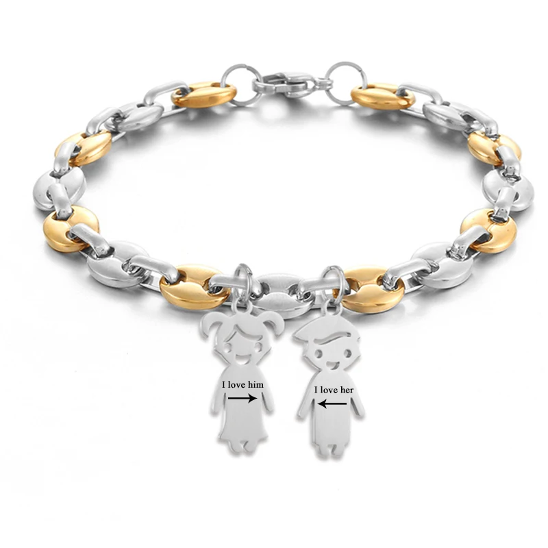 Custom Name Coffee Beads Bracelet Stainless Steel Boy Girl Pendant Link Chains Bracelets Hiphop Jewelry for Men Women wholesale
Custom Name Coffee Beads Bracelet Stainless Steel Boy Girl Pendant Link Chains Bracelets Hiphop Jewelry for Men Women wholesale