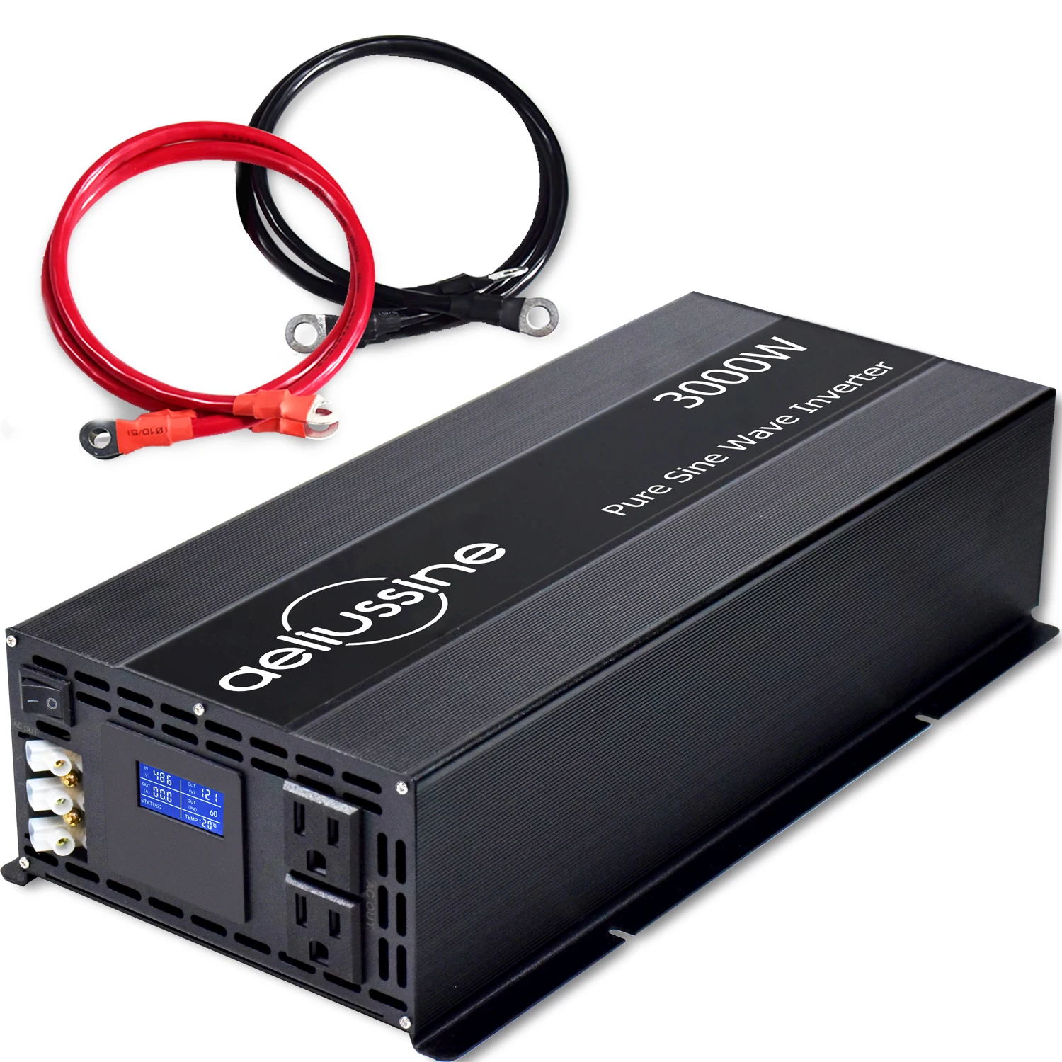 3000W LCD Display Pure Sine Wave Power Inverter Solar Generator Inverter Battery 12V/24V/36V/48VDC to 120V/220V/230VAC Converter
3000W LCD Display Pure Sine Wave Power Inverter Solar Generator Inverter Battery 12V/24V/36V/48VDC to 120V/220V/230VAC Converter