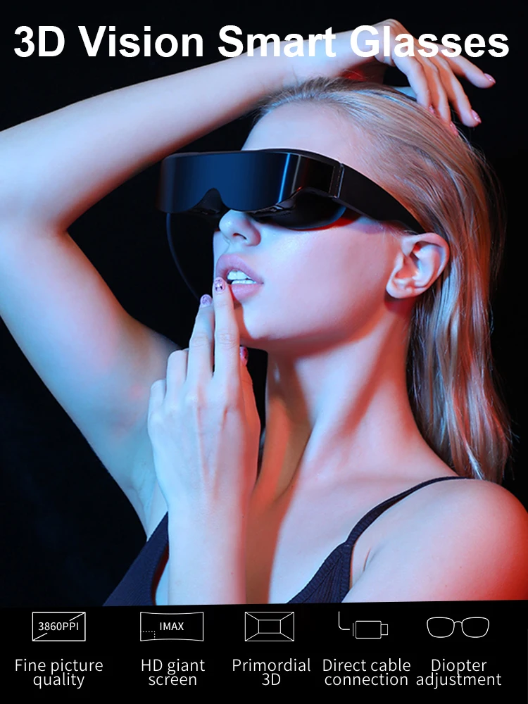 2022 New 3D Lens Smart Video Glasses Direct USB Cable Connection HD Screen Camera Wear VR Bluetooth WIFI Dual Stereo Speakers
2022 New 3D Lens Smart Video Glasses Direct USB Cable Connection HD Screen Camera Wear VR Bluetooth WIFI Dual Stereo Speakers