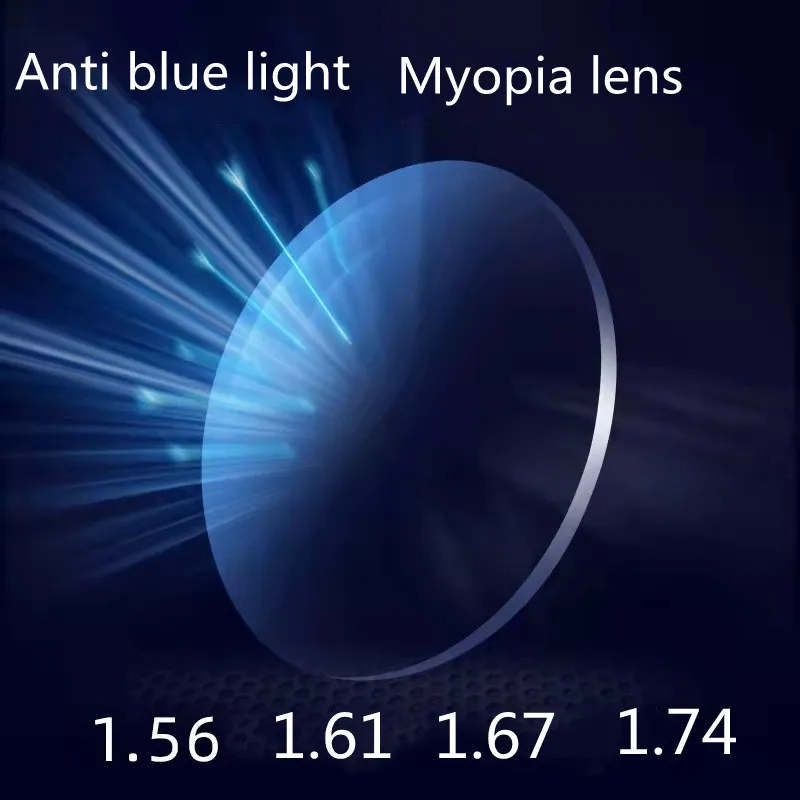 Myopia lens anti blue light resin lens 1.56, 1.61, 1.67, 1.74 aspherical hard coated HD optical lens
Myopia lens anti blue light resin lens 1.56, 1.61, 1.67, 1.74 aspherical hard coated HD optical lens