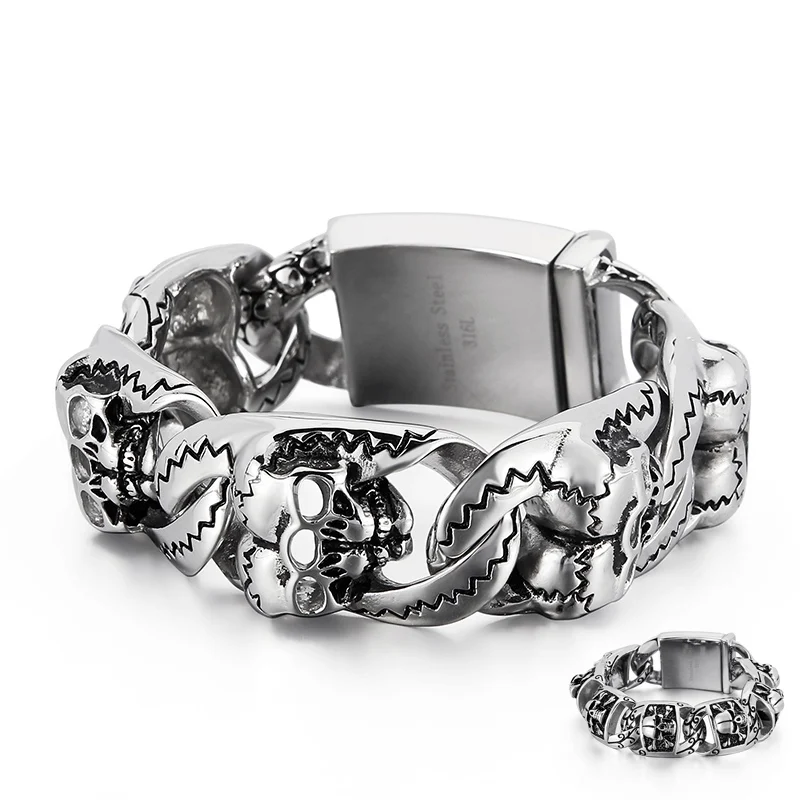 2 Styles Pirate Skull Bone Bracelet Men 316L Stainless Steel Punk Rock Party Jewelry
2 Styles Pirate Skull Bone Bracelet Men 316L Stainless Steel Punk Rock Party Jewelry