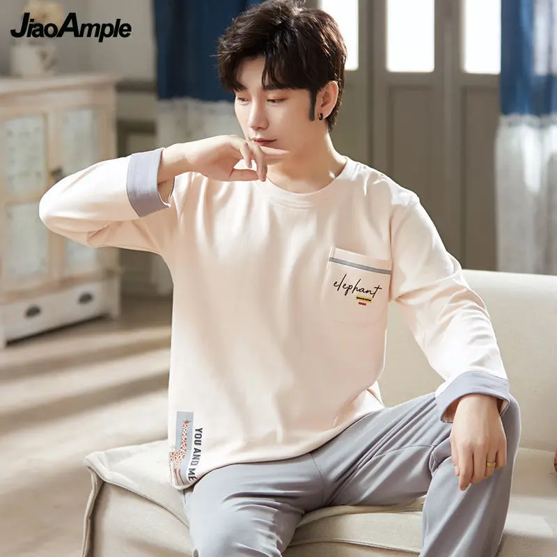 Мужская пижама, Новинка весна-осень 2022, хлопковые брюки с длинным рукавом, пижамный комплект, Корейская Милая повседневная одежда для сна, домашний костюм
Мужская пижама, Новинка весна-осень 2022, хлопковые брюки с длинным рукавом, пижамный комплект, Корейская Милая повседневная одежда для сна, домашний костюм