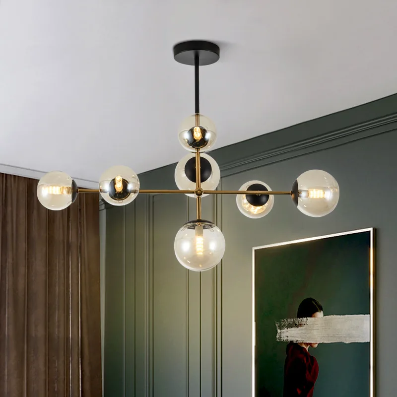 Nordic chandelier Minimalist Creative minimalist decor light Molecular Lamp Dining Room Glass Ball black and gold chandelier
Nordic chandelier Minimalist Creative minimalist decor light Molecular Lamp Dining Room Glass Ball black and gold chandelier