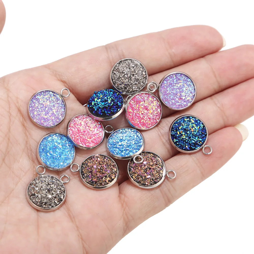 10pcs 14mm Width Stainless Steel Crystal Flash Shining Stone Charms Pendants Necklaces Bracelets Keyring For DIY Jewelry Making
10pcs 14mm Width Stainless Steel Crystal Flash Shining Stone Charms Pendants Necklaces Bracelets Keyring For DIY Jewelry Making