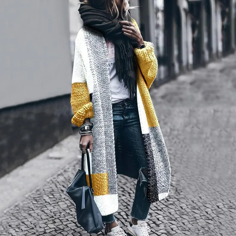 Lugentolo Knitted Long Cardigan Women Fall Winter Fashion Streetwear Patchwork Sweaters Loose Cardigans Woman
Lugentolo Knitted Long Cardigan Women Fall Winter Fashion Streetwear Patchwork Sweaters Loose Cardigans Woman