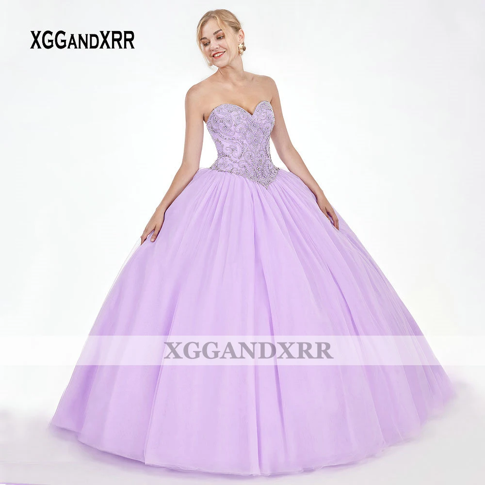 XGGandXRR Sweetheart Light Purple Quinceanera Dresses 2025 Beading Crystals Long Ball Gown Prom Dress Violet Tulle Party Gown
XGGandXRR Sweetheart Light Purple Quinceanera Dresses 2025 Beading Crystals Long Ball Gown Prom Dress Violet Tulle Party Gown