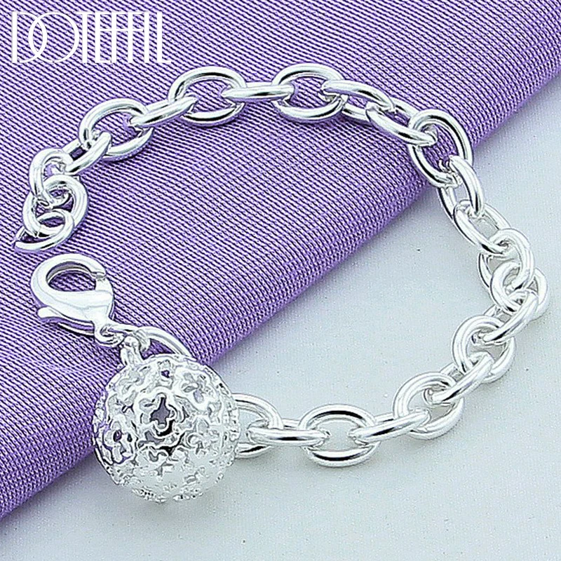 DOTEFFIL 925 Sterling Silver Round Hollow Ball Pendant Bracelet For Women Charm Wedding Engagement Fashion Party Jewelry
DOTEFFIL 925 Sterling Silver Round Hollow Ball Pendant Bracelet For Women Charm Wedding Engagement Fashion Party Jewelry