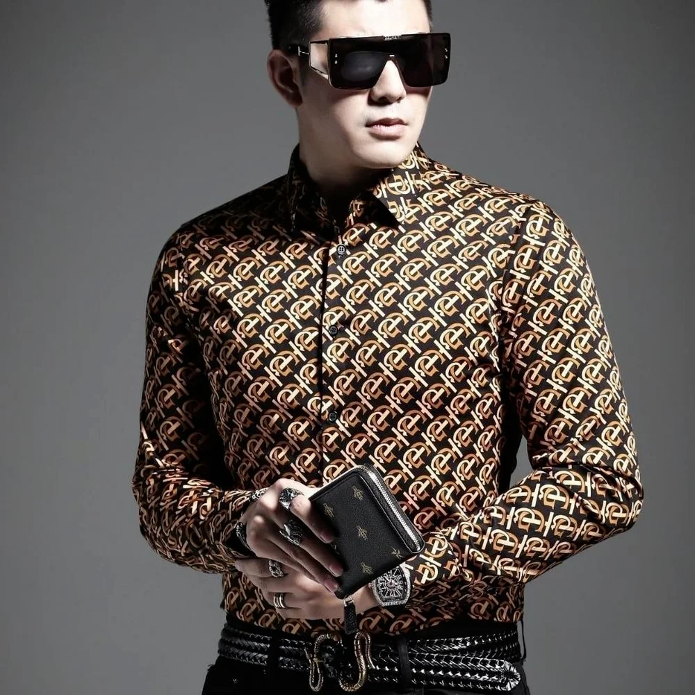 Men's Long-sleeved Shirt,New Trend In Summer and Autumn,Long-sleeved Casual Buttoned Shirt,Slim Light Luxury Letter Printing Top
Men's Long-sleeved Shirt,New Trend In Summer and Autumn,Long-sleeved Casual Buttoned Shirt,Slim Light Luxury Letter Printing Top