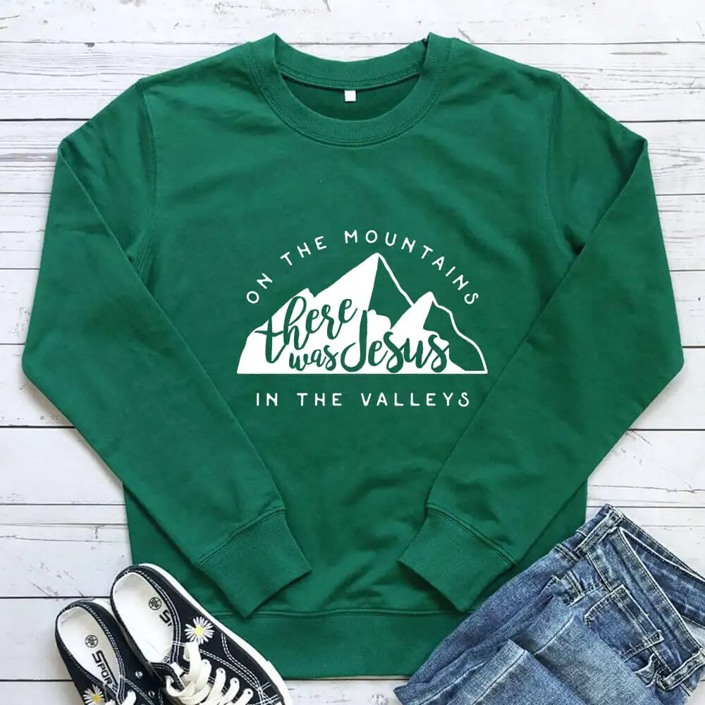 On The Mountains In The Valleys 100%Cotton Print Women Sweatshirt Unisex Spring Autumn O-Neck Long Sleeve Top Christian Top
On The Mountains In The Valleys 100%Cotton Print Women Sweatshirt Unisex Spring Autumn O-Neck Long Sleeve Top Christian Top