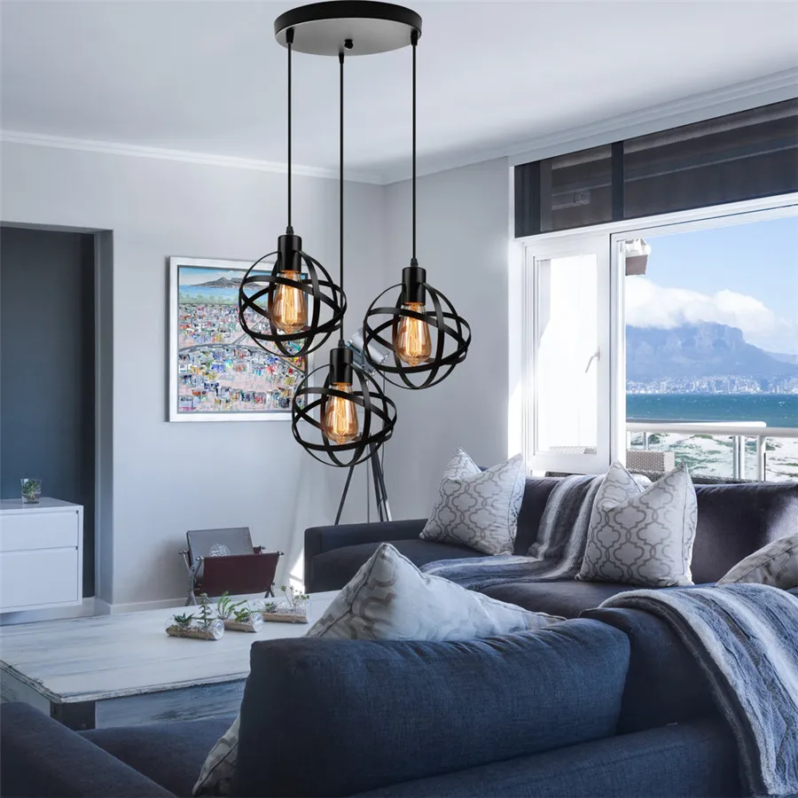Vintage Industrial Pendant Lights Industrial Iron Ball Cage Pendant lamp for Living Room Bedroom Shop Bar Hanging Light Fixture
Vintage Industrial Pendant Lights Industrial Iron Ball Cage Pendant lamp for Living Room Bedroom Shop Bar Hanging Light Fixture