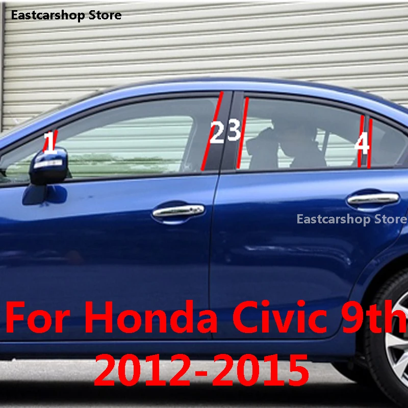 For Honda Civic 9th 2015 2014 2013 2012 Car B C Pillar Middle Central Column PC Window Bright Black Carbon Fiber Decoration
For Honda Civic 9th 2015 2014 2013 2012 Car B C Pillar Middle Central Column PC Window Bright Black Carbon Fiber Decoration