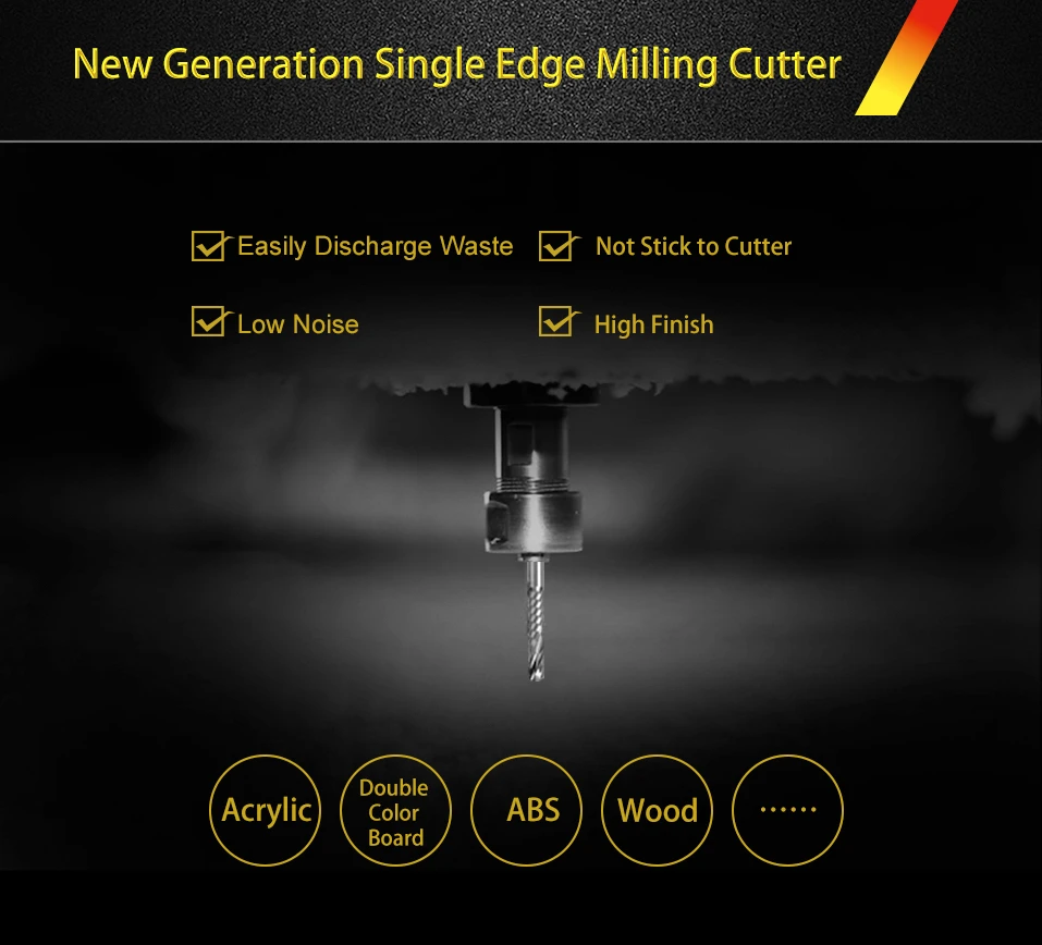 Milling Cutter For Hand Router 4mm 5mm 6mm SHK Cutter Bit Single Edge Spiral Mill Cutter Advertisment Woodworking Tools