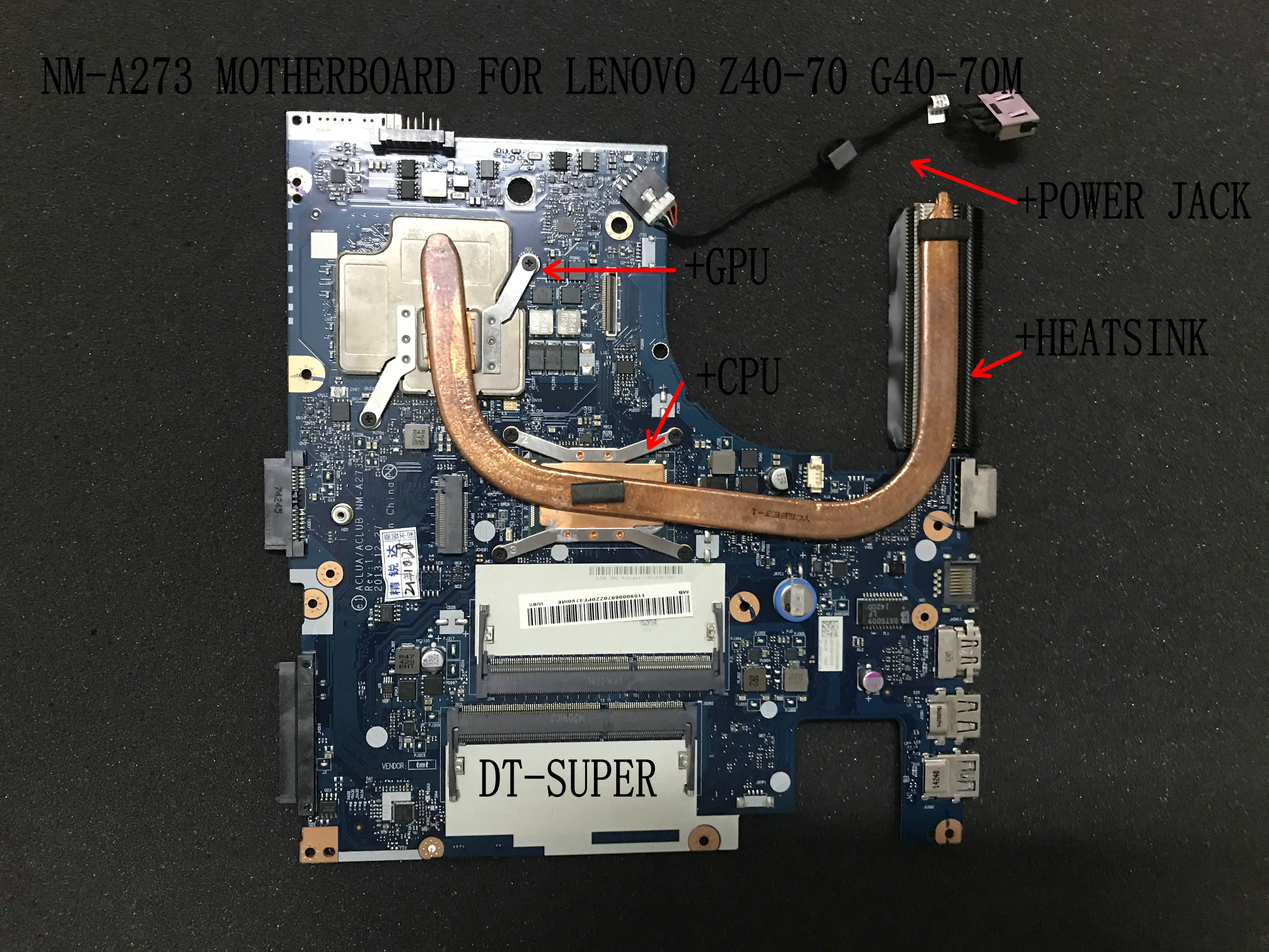 ACLUA / ACLUB NM-A273 NM-A271 NM-A361 LAPTOP MOTHERBOARD FOR LENOVO Z40-70 G40-70 G40-80 MAINBOARD CELERON 2957U +GPU+HEATSINK
ACLUA / ACLUB NM-A273 NM-A271 NM-A361 LAPTOP MOTHERBOARD FOR LENOVO Z40-70 G40-70 G40-80 MAINBOARD CELERON 2957U +GPU+HEATSINK