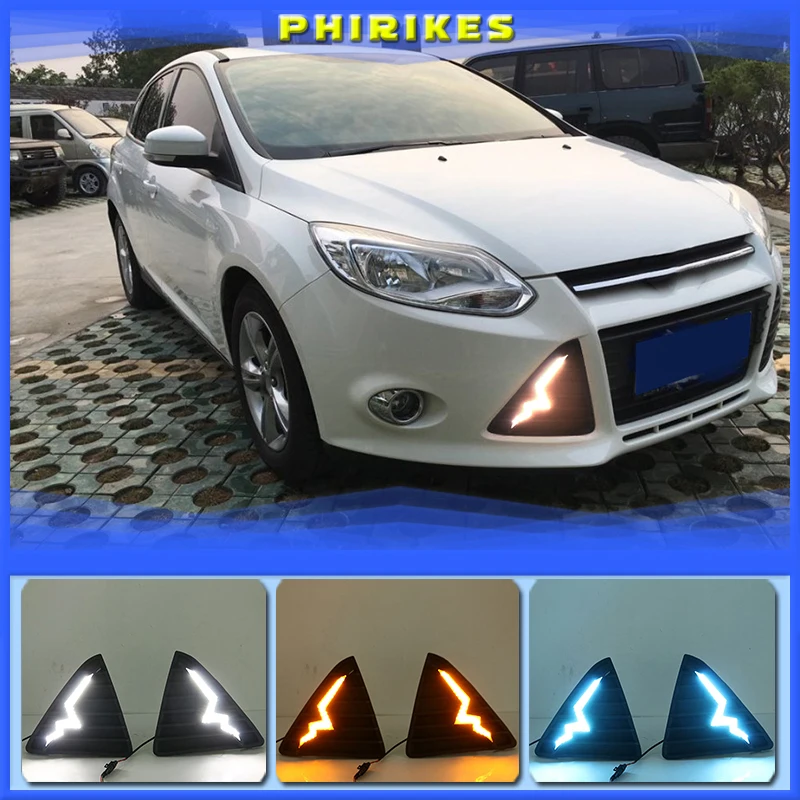 Car-styling 12V LED DRL Daytime Running Light Kits Turn signal Fog Lamp Hole Cover Lamp for Ford Focus 2012 2013 2014 2015
Car-styling 12V LED DRL Daytime Running Light Kits Turn signal Fog Lamp Hole Cover Lamp for Ford Focus 2012 2013 2014 2015