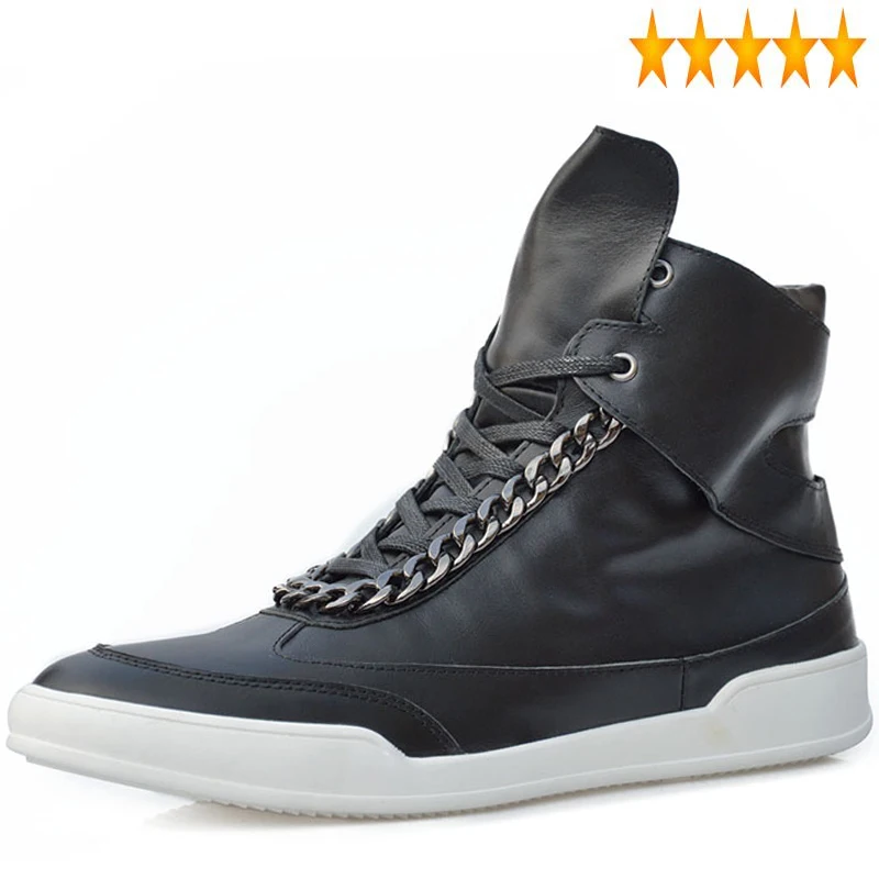 Punk Style Winter Brand Quality Lace Up Genuine Leather Mens Casual Male Footwear Chain Shoes Top High Flats White
Punk Style Winter Brand Quality Lace Up Genuine Leather Mens Casual Male Footwear Chain Shoes Top High Flats White