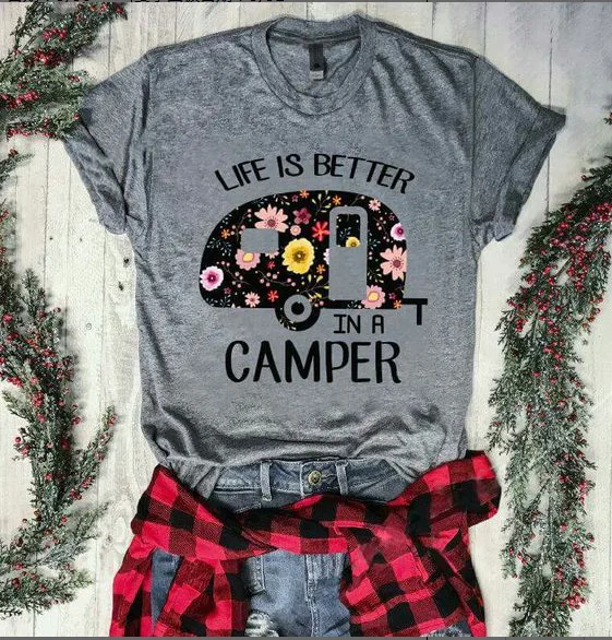 Plus Size Top Womens T-shirts Female Pink Life Is Better Tops Camper Tshirt Women Shirt Graphic Tees
Plus Size Top Womens T-shirts Female Pink Life Is Better Tops Camper Tshirt Women Shirt Graphic Tees