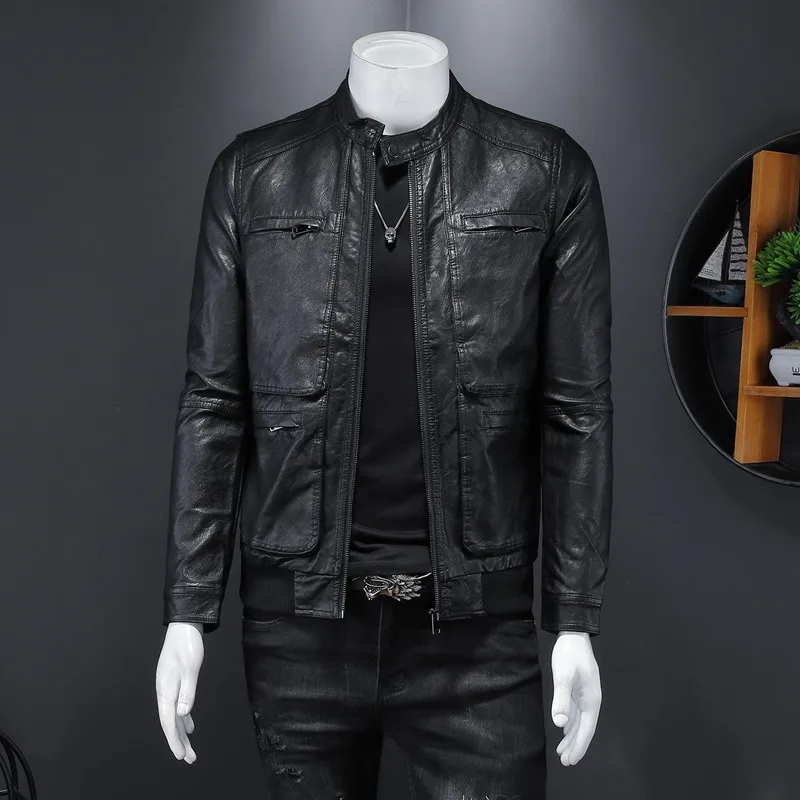 Pop Leather Jacket Men Autumn Fashion Slim Fit Pu Jackets Mens Stand Collar Casual Coats Motorcycle Leather Jacket Streetwear
Pop Leather Jacket Men Autumn Fashion Slim Fit Pu Jackets Mens Stand Collar Casual Coats Motorcycle Leather Jacket Streetwear