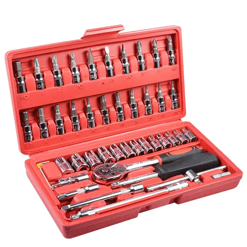 Drive Socket Ratchet Wrench Socket Bit Key set Combination Wrench Set Spanner Kit Hand Tools for Auto Repairing & Household
Drive Socket Ratchet Wrench Socket Bit Key set Combination Wrench Set Spanner Kit Hand Tools for Auto Repairing & Household