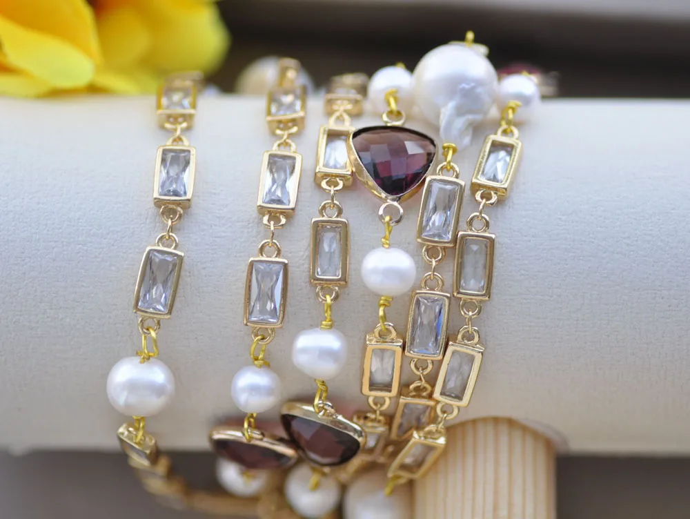 50" White Round Drip Edison Keshi Reborn Pearl Chain Necklace CZ Z11010
50" White Round Drip Edison Keshi Reborn Pearl Chain Necklace CZ Z11010