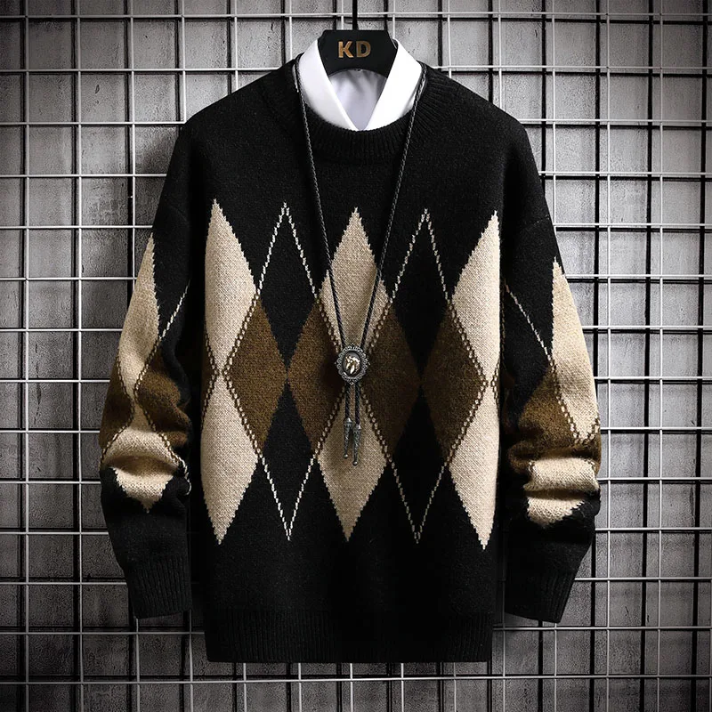 Winter New Fashion Argyle Sweater Men Knitwear Thick Warm Knitted Pullover High Quality Mens Sweaters Casual Loose Male Jumpers
Winter New Fashion Argyle Sweater Men Knitwear Thick Warm Knitted Pullover High Quality Mens Sweaters Casual Loose Male Jumpers