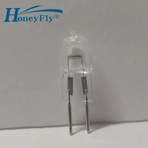 HoneyFly 10pcs G6.35 Halogen Lamp 24V 20W 35W 50W 75W 100W 150W 250W Warmwhite Clear G6.35 Crystal Machine tool Microscope Bulb
