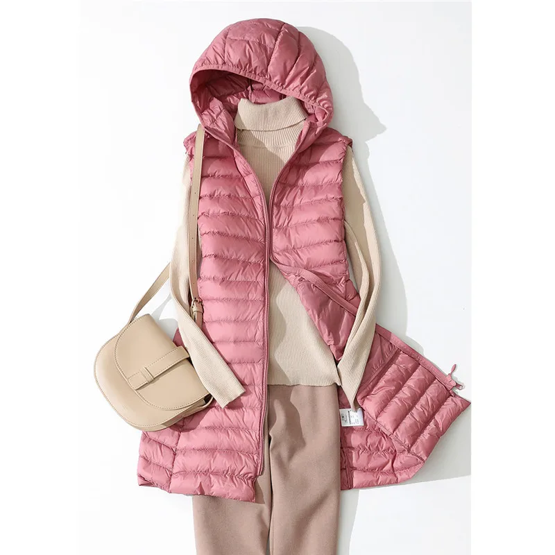 New Autumn Winter Midi Long \Hooded Waistcoat Women Ultra Light Duck White Down Vest Ladies Sleeveless Down Tank Coat Parka Tops
New Autumn Winter Midi Long \Hooded Waistcoat Women Ultra Light Duck White Down Vest Ladies Sleeveless Down Tank Coat Parka Tops