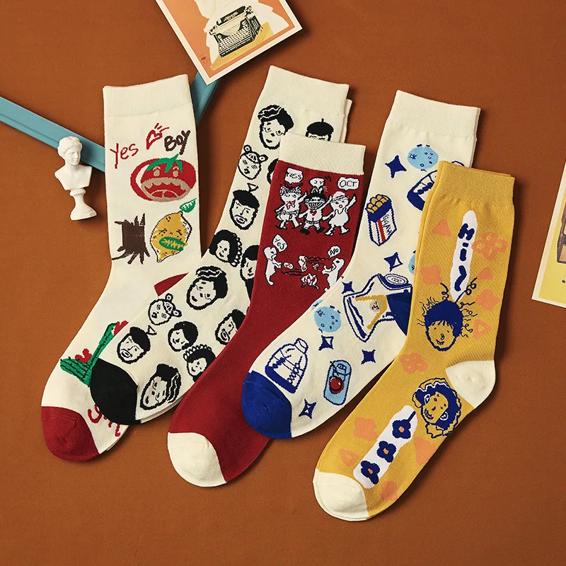 Autumn and Winter Personalized Cartoon Couple Funny Fashion Trendy Breathable Comfortable Men 's and Women 's Mid-Calf Socks
Autumn and Winter Personalized Cartoon Couple Funny Fashion Trendy Breathable Comfortable Men 's and Women 's Mid-Calf Socks