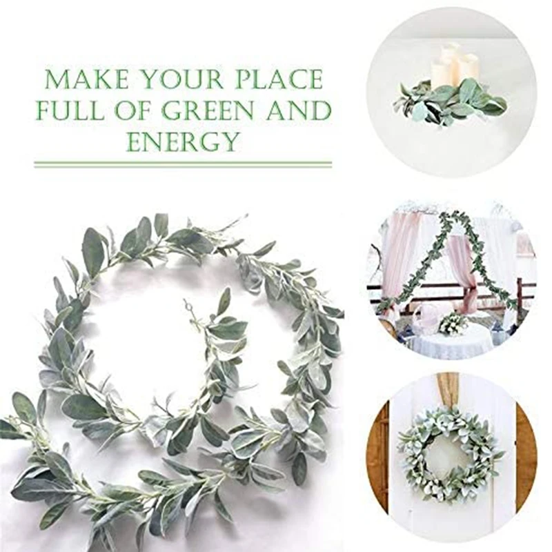 6.7 Ft Artificial Lamb Ear Eucalyptus Leaves Garland Fake Succulent Plants Vine Fall Garland Leaf Mantle Wall Decor Vines Twigs
6.7 Ft Artificial Lamb Ear Eucalyptus Leaves Garland Fake Succulent Plants Vine Fall Garland Leaf Mantle Wall Decor Vines Twigs