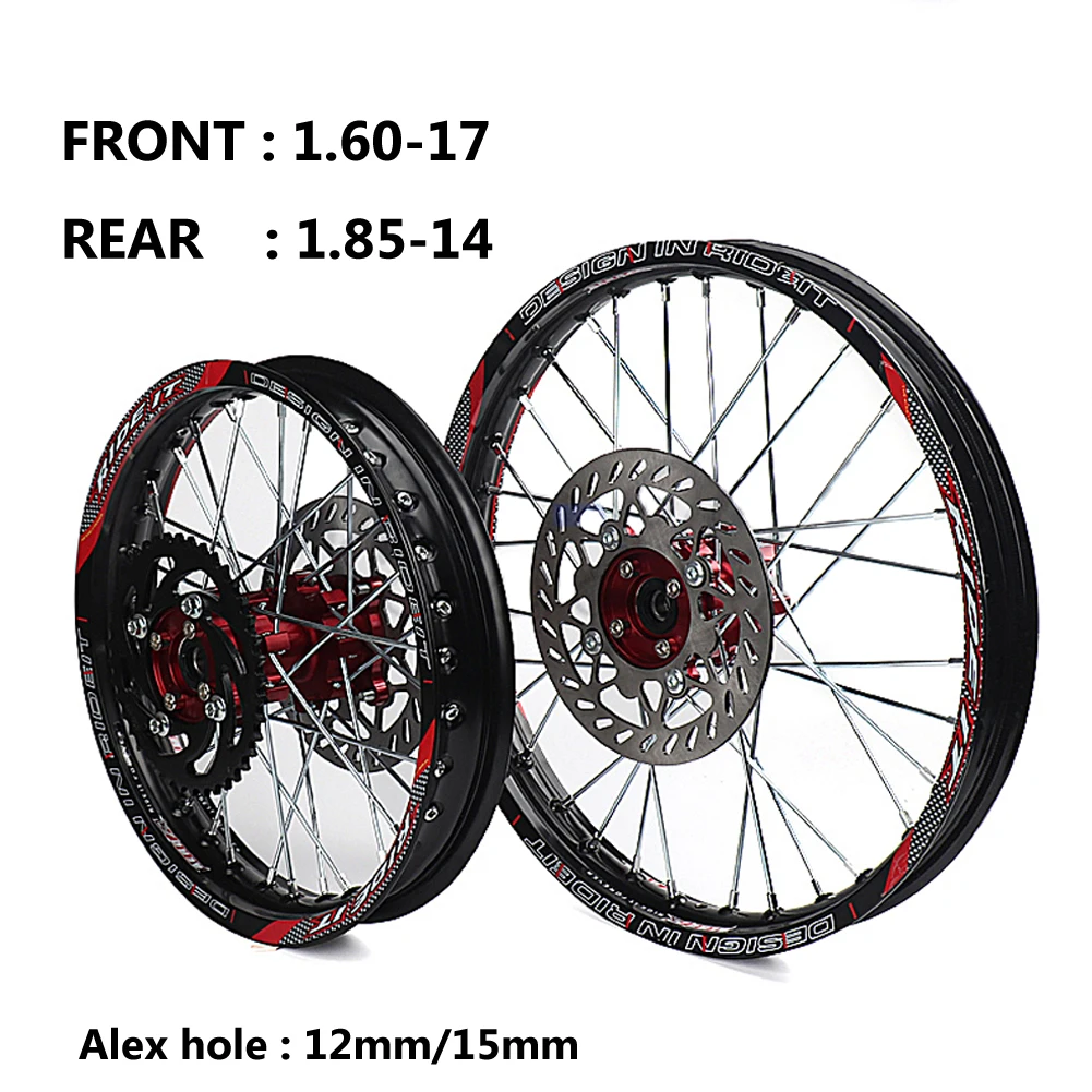 1.60-17 & 1.85-14 inch Front Rear Alloy Wheel Rim with CNC Hub brake disc For KAYO HR-160cc TY150CC Dirt Pit bike 14/17 inch
1.60-17 & 1.85-14 inch Front Rear Alloy Wheel Rim with CNC Hub brake disc For KAYO HR-160cc TY150CC Dirt Pit bike 14/17 inch