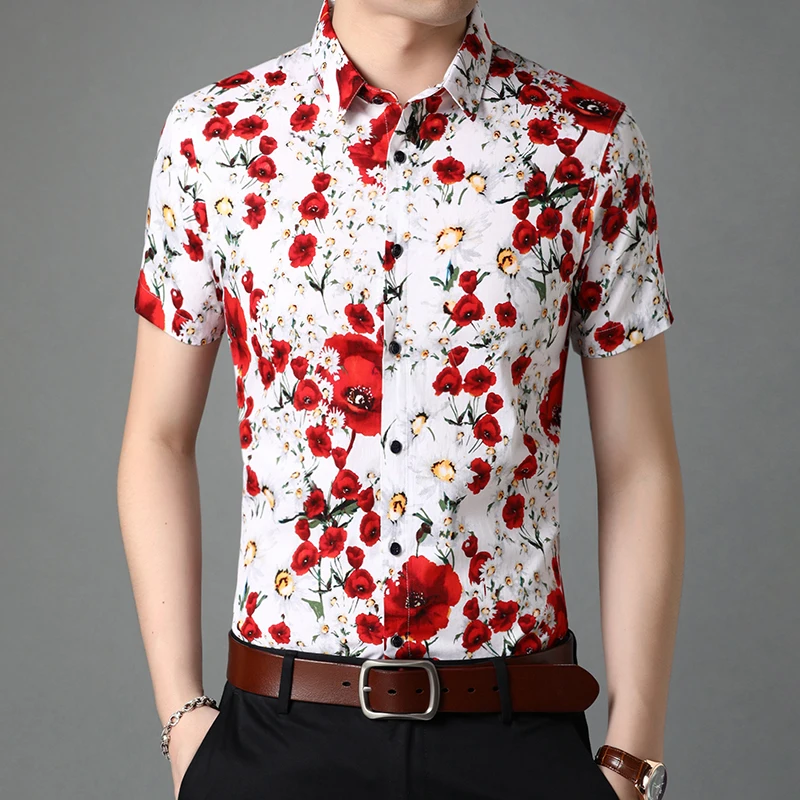Mens 100% Cotton Shirts Summer Floral Printed Male Clothes Short Sleeve Pure Cotton Printing Dress Shirts
Mens 100% Cotton Shirts Summer Floral Printed Male Clothes Short Sleeve Pure Cotton Printing Dress Shirts