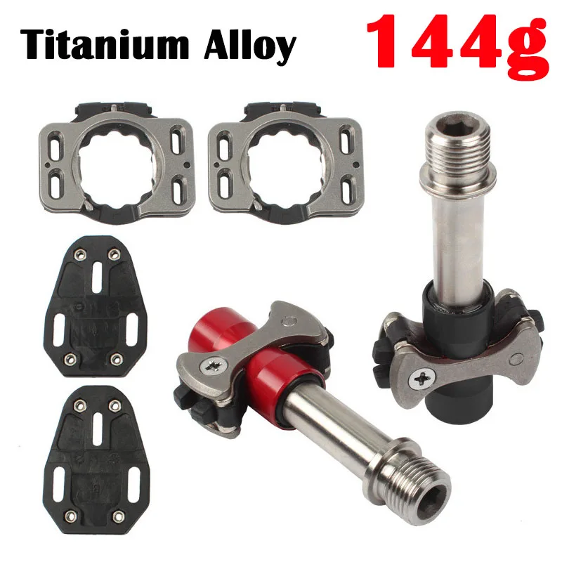 144g/pair Titanium Alloy speed play 3 bearing pedal mini self lock light weight Titanium axis with nylon cleat road bike pedals
144g/pair Titanium Alloy speed play 3 bearing pedal mini self lock light weight Titanium axis with nylon cleat road bike pedals