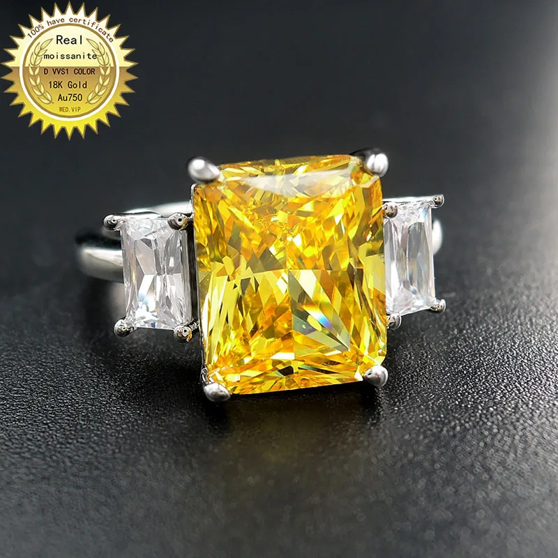 Solid 18K Gold 3ct yellow Moissanite Diamond Ring D color VVS With national certificate 001
Solid 18K Gold 3ct yellow Moissanite Diamond Ring D color VVS With national certificate 001