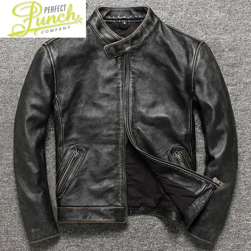 Genuine Vintage Leather Jacket Men Short Spring Autumn Mens Real Cow Leather Jacket Stand Collar Motorcycle Cowhide Slim
Genuine Vintage Leather Jacket Men Short Spring Autumn Mens Real Cow Leather Jacket Stand Collar Motorcycle Cowhide Slim