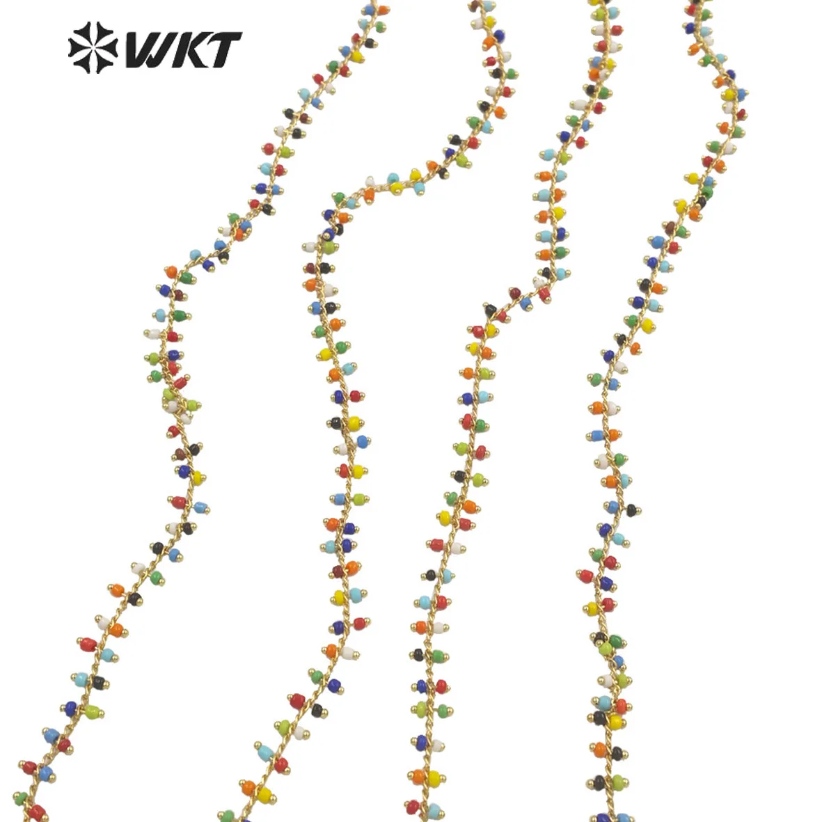WT-RBC192 Newest Fashion gold 2mm glass beads jewelry finding chain for necklace design women colorful rosary beads chain
WT-RBC192 Newest Fashion gold 2mm glass beads jewelry finding chain for necklace design women colorful rosary beads chain