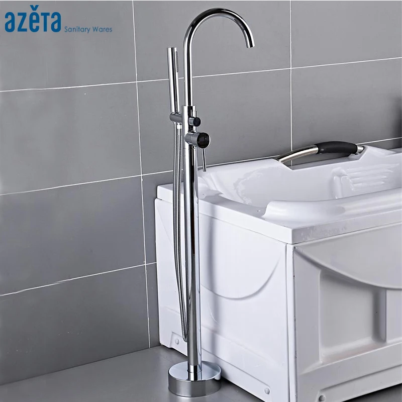Azeta Chrome Bathtub Faucet Bathroom Floor Standing Bath Tub Mixer Tap With Hand Shower Bathtub Tap Shower Faucet Set MK6611
Azeta Chrome Bathtub Faucet Bathroom Floor Standing Bath Tub Mixer Tap With Hand Shower Bathtub Tap Shower Faucet Set MK6611