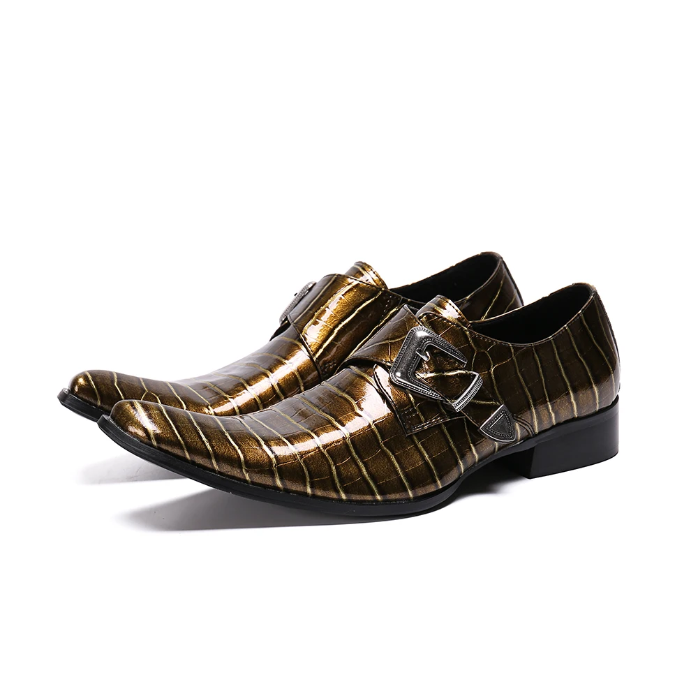 Fashion Italian Men Business Dress Loafers Pointy Oxford Shoes Genuine Leather Shoes Buckle Glitter Wedding Shoes Zapato Hombre
Fashion Italian Men Business Dress Loafers Pointy Oxford Shoes Genuine Leather Shoes Buckle Glitter Wedding Shoes Zapato Hombre