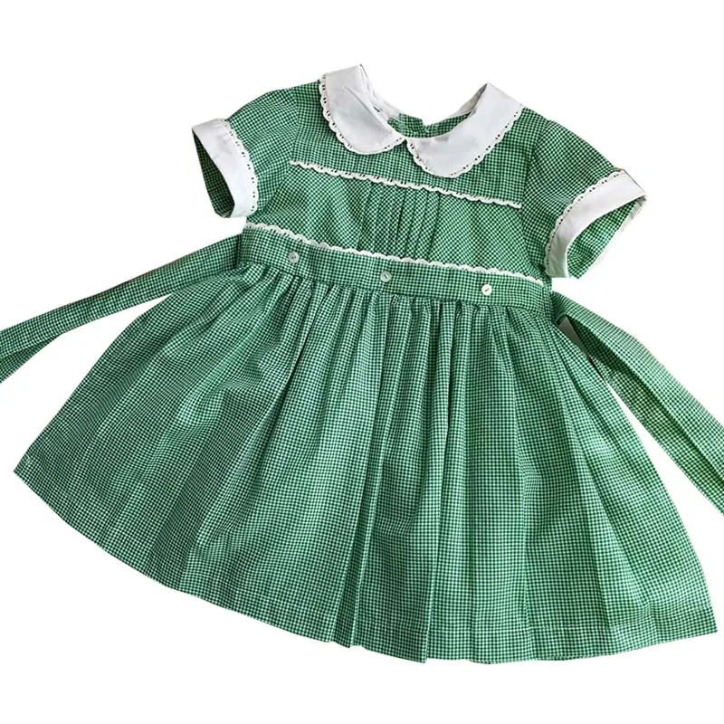 Baby girl summer vintage green plaid puff sleeve embroidered princess dress cute peter pan collar birthday party dress
Baby girl summer vintage green plaid puff sleeve embroidered princess dress cute peter pan collar birthday party dress