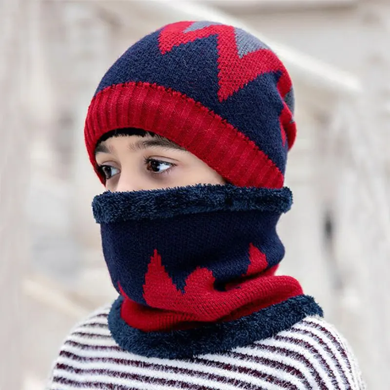 Kids Geometric Pattern Hat Scarf Set Child Winter Warm Plush Beanie Hat And Ring Scarves Boys 2020 Winter Outdoor Warm Cap 3-12T
Kids Geometric Pattern Hat Scarf Set Child Winter Warm Plush Beanie Hat And Ring Scarves Boys 2020 Winter Outdoor Warm Cap 3-12T