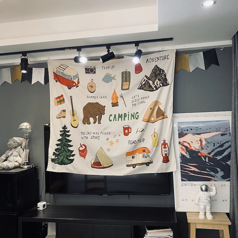 Nodic Outdoor Camping Bear Travel Tapestry Wall Hanging Polyester Blanket Decoration For Home Living Bedroom Deco
Nodic Outdoor Camping Bear Travel Tapestry Wall Hanging Polyester Blanket Decoration For Home Living Bedroom Deco