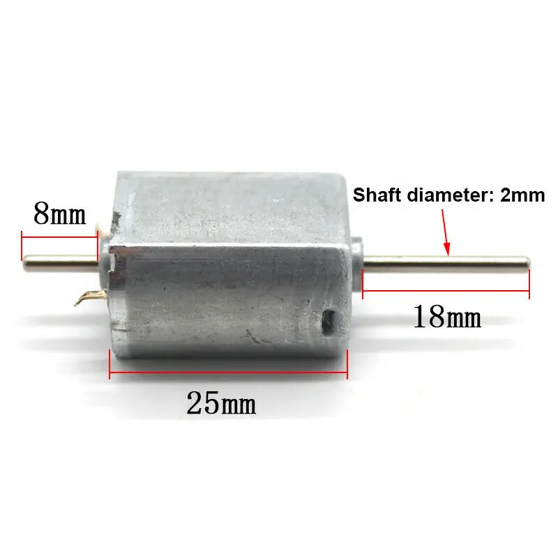 Dual Shaft Mini FK-130SH Motor DC 3V-6V 3.7V 4750RPM 130 Motor 2mm with Worm Gear 0.6 Modulus Electric Toy Car Boat Model
Dual Shaft Mini FK-130SH Motor DC 3V-6V 3.7V 4750RPM 130 Motor 2mm with Worm Gear 0.6 Modulus Electric Toy Car Boat Model