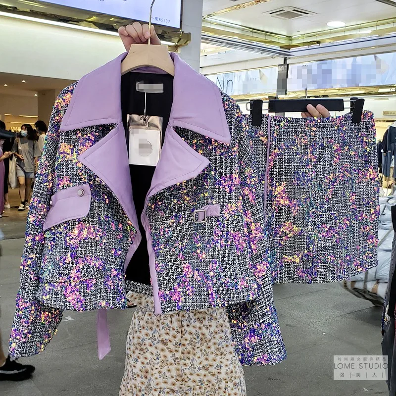 2024 Autumn Winter Women's Two Piece Set New Sequined Tweed Panel Pu Short Jacket + Skirt Suit Female Lady Fashion 2 Piece Suits
2024 Autumn Winter Women's Two Piece Set New Sequined Tweed Panel Pu Short Jacket + Skirt Suit Female Lady Fashion 2 Piece Suits
