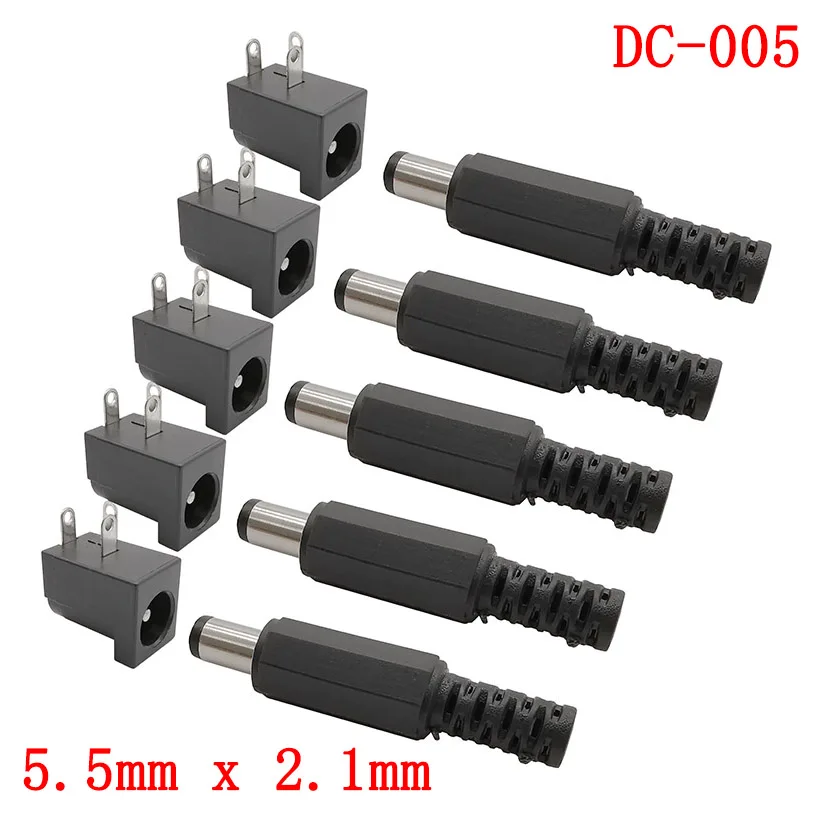 10Pcs DC-005 5.5x2.1mm DC Power Male Plug Female Jack Connector PCB Mount Round Needle Socket Connector DIY Electronic 5.5x2.1mm
10Pcs DC-005 5.5x2.1mm DC Power Male Plug Female Jack Connector PCB Mount Round Needle Socket Connector DIY Electronic 5.5x2.1mm