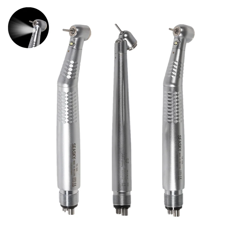 Dental 4 Hole 45 Degree /MINI/Large Head LED E-generator Fiber Optic Triple Water Spray Ceramic Bearing High Speed Handpiece
Dental 4 Hole 45 Degree /MINI/Large Head LED E-generator Fiber Optic Triple Water Spray Ceramic Bearing High Speed Handpiece