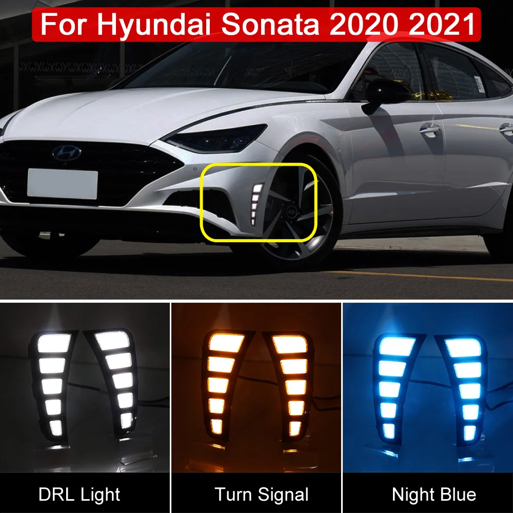 LED Front Side Marker Lamp White DRL Daytime Light Blue Night Driving Light Turn Signal Light For Hyundai Sonata 2020 2021
LED Front Side Marker Lamp White DRL Daytime Light Blue Night Driving Light Turn Signal Light For Hyundai Sonata 2020 2021