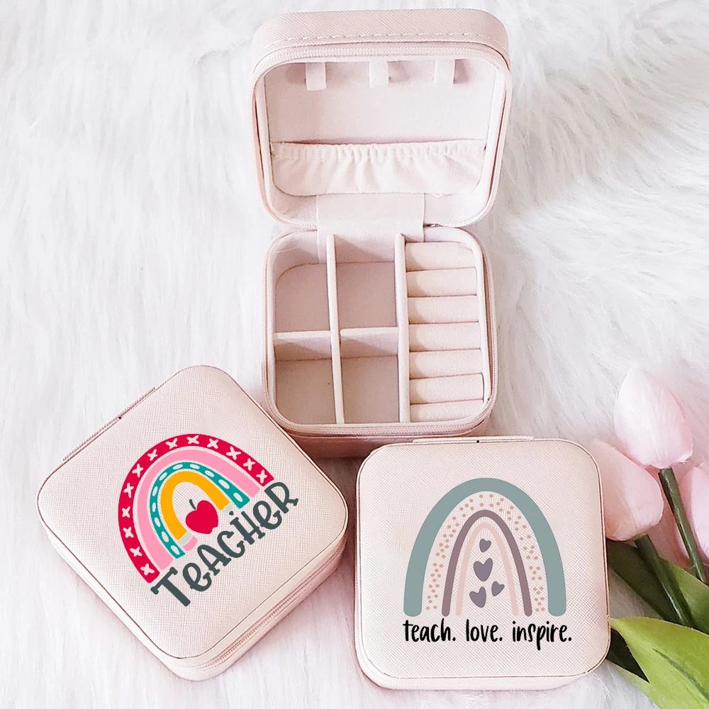 Teach Love Inspire Rainbow Teacher Women Jewelry Packaging Box Necklace Organizer Earrings Display Travel Portable Boxes Gift
Teach Love Inspire Rainbow Teacher Women Jewelry Packaging Box Necklace Organizer Earrings Display Travel Portable Boxes Gift