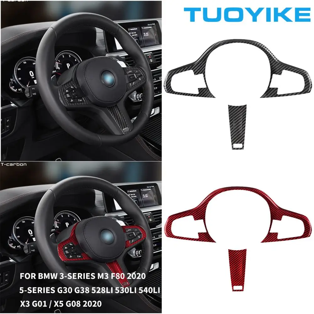Car Styling Real Carbon Fiber Steering Wheel Trim Cover Decorative Sticker For BMW M3 G30 G38 528 530 540Li X3 G01 X5 G08 2020
Car Styling Real Carbon Fiber Steering Wheel Trim Cover Decorative Sticker For BMW M3 G30 G38 528 530 540Li X3 G01 X5 G08 2020