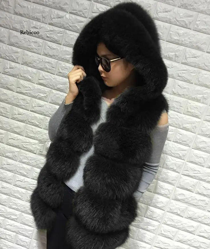 Winter Faux Fur Vest Casual Outerwear Female Solid Fake Fox Fur Hooded Sleeveless Overcoats for Lady Fashion Fur Vest Femme
Winter Faux Fur Vest Casual Outerwear Female Solid Fake Fox Fur Hooded Sleeveless Overcoats for Lady Fashion Fur Vest Femme