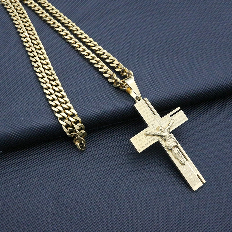 New Arrivals 6MM/60CM Chain Stainless Steel Women Men Gold Jesus Cross Necklace Jewelry
New Arrivals 6MM/60CM Chain Stainless Steel Women Men Gold Jesus Cross Necklace Jewelry