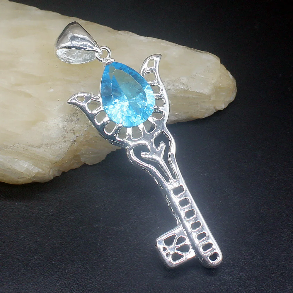 Fashion Jewelry Unique Genuine 925 Silver Elegant Sunny New Blue Topaz Pendant Necklace Gifts for Women Girls 20213985
Fashion Jewelry Unique Genuine 925 Silver Elegant Sunny New Blue Topaz Pendant Necklace Gifts for Women Girls 20213985