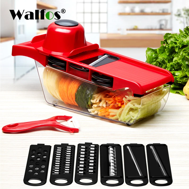 WALFOS Creative Mandoline Plastic Vegetable Fruit Slicers & Cutter With Adjustable Stainless Steel Blades Carrot Potato Grater
WALFOS Creative Mandoline Plastic Vegetable Fruit Slicers & Cutter With Adjustable Stainless Steel Blades Carrot Potato Grater